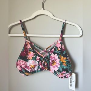 NEW Tori Praver Women’s Lace Front Floral Bikini Top. Size XL